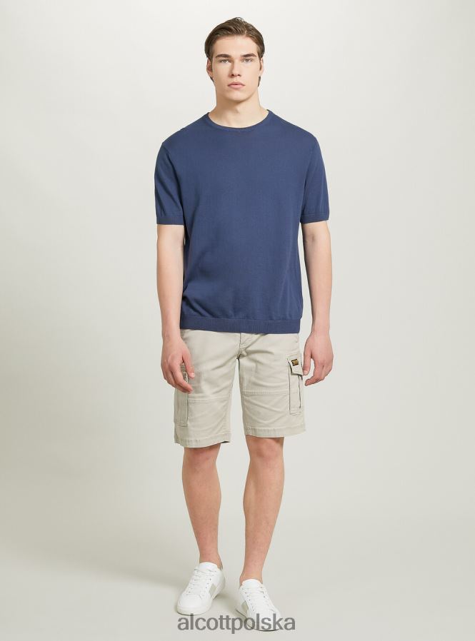 odzież Alcott bawełniany sweterek z krótkim rękawem bk1 czarny mężczyźni 2TXFF61041