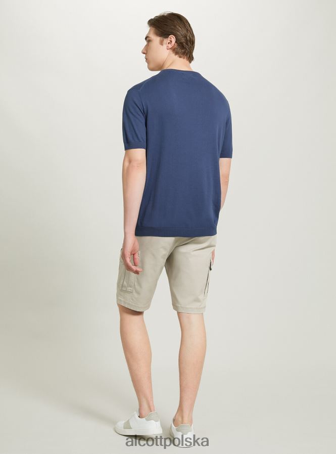 odzież Alcott bawełniany sweterek z krótkim rękawem bk1 czarny mężczyźni 2TXFF61041