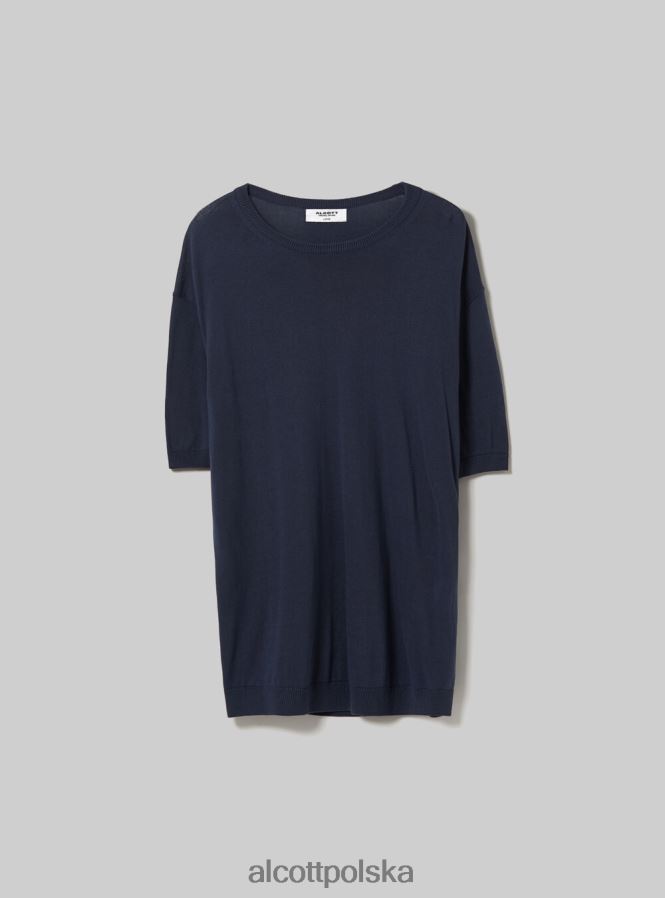 odzież Alcott bawełniany sweterek z krótkim rękawem bk1 czarny mężczyźni 2TXFF61041