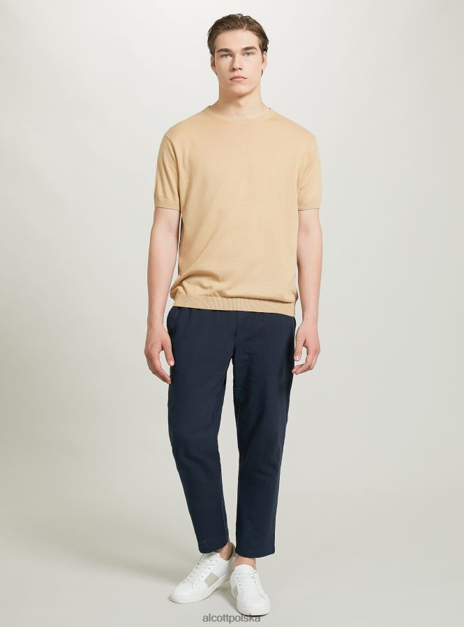 odzież Alcott bawełniany sweterek z krótkim rękawem bk1 czarny mężczyźni 2TXFF61042