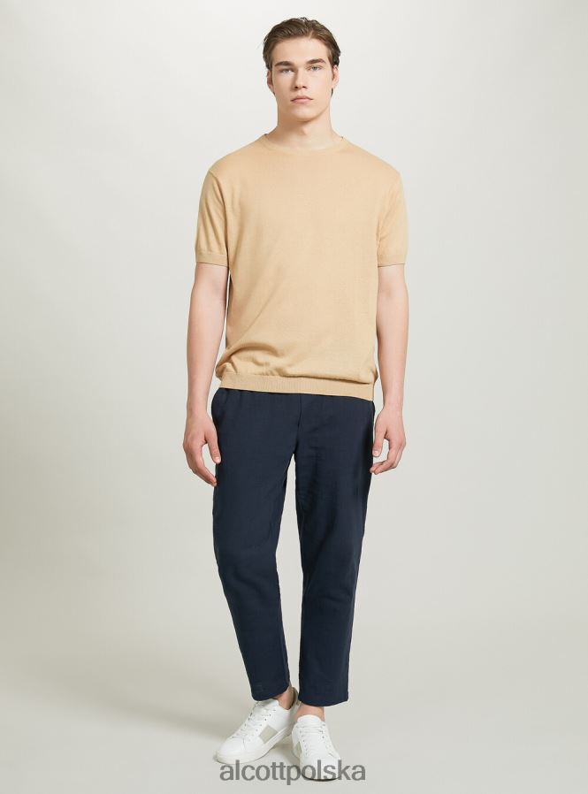 odzież Alcott bawełniany sweterek z krótkim rękawem bk1 czarny mężczyźni 2TXFF61042