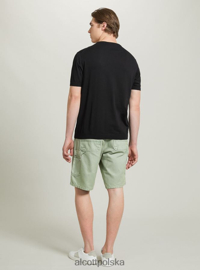 odzież Alcott bawełniany sweterek z krótkim rękawem bk1 czarny mężczyźni 2TXFF6628