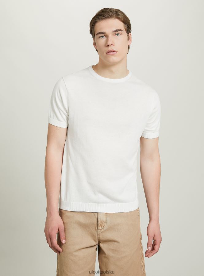 odzież Alcott bawełniany sweterek z krótkim rękawem bk1 czarny mężczyźni 2TXFF6630