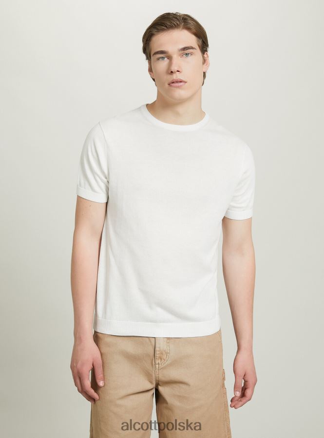 odzież Alcott bawełniany sweterek z krótkim rękawem bk1 czarny mężczyźni 2TXFF6630