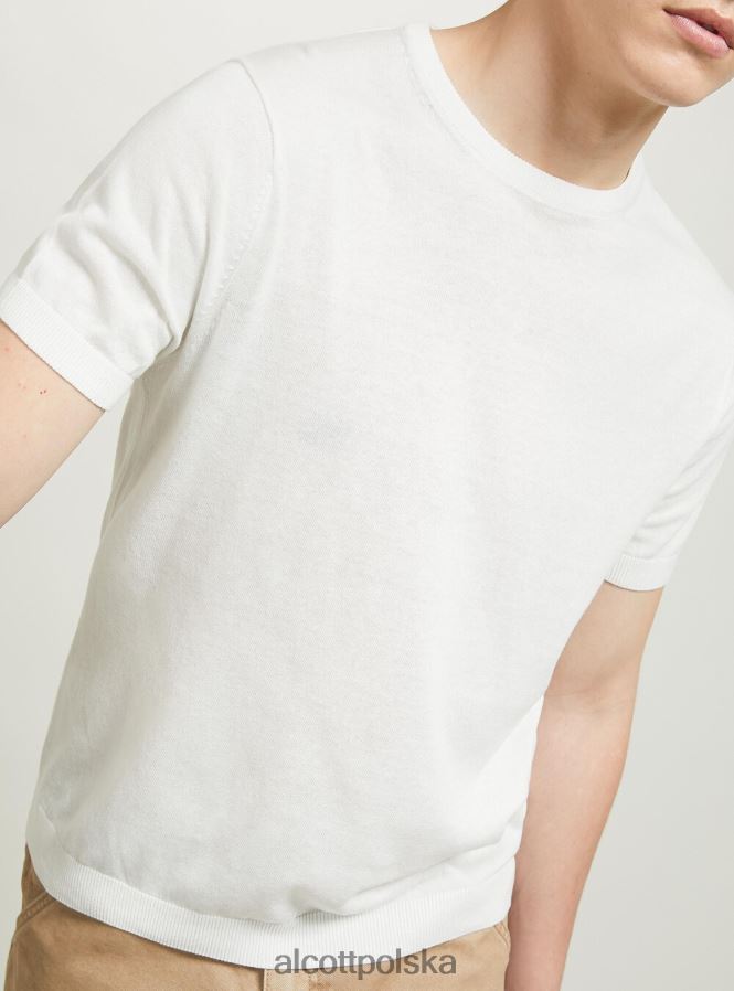 odzież Alcott bawełniany sweterek z krótkim rękawem bk1 czarny mężczyźni 2TXFF6630