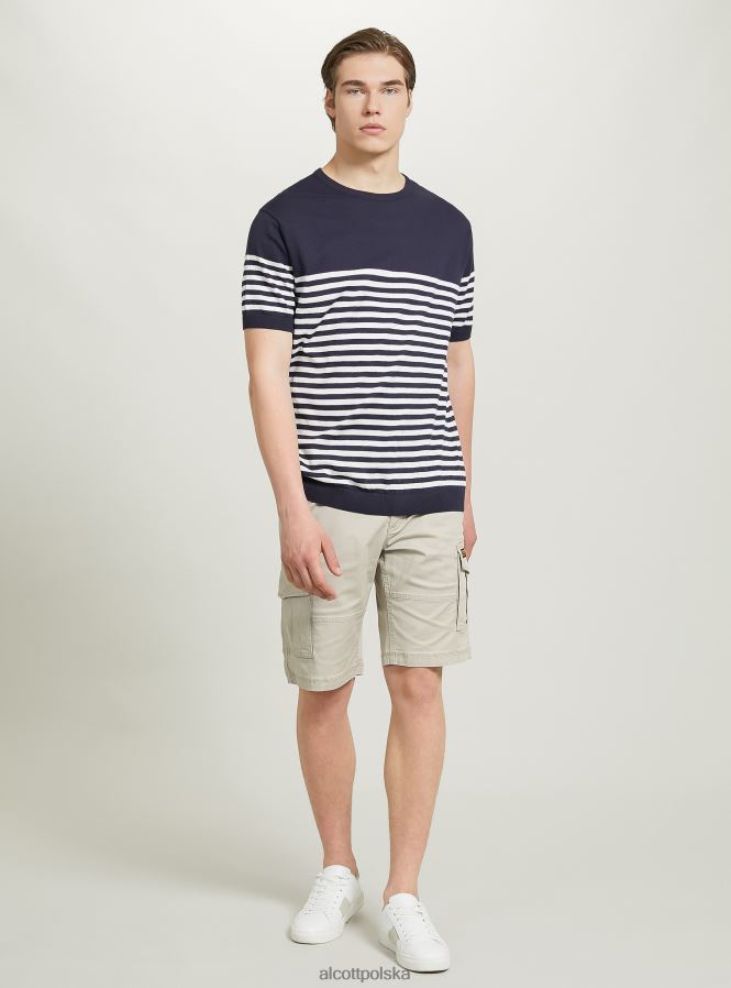 odzież Alcott bawełniany sweterek z krótkim rękawem bk1 czarny mężczyźni 2TXFF6633