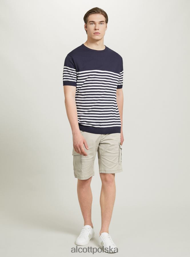 odzież Alcott bawełniany sweterek z krótkim rękawem bk1 czarny mężczyźni 2TXFF6633