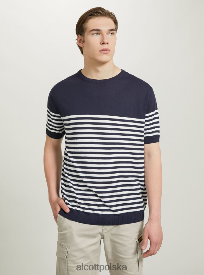 odzież Alcott bawełniany sweterek z krótkim rękawem bk1 czarny mężczyźni 2TXFF6633