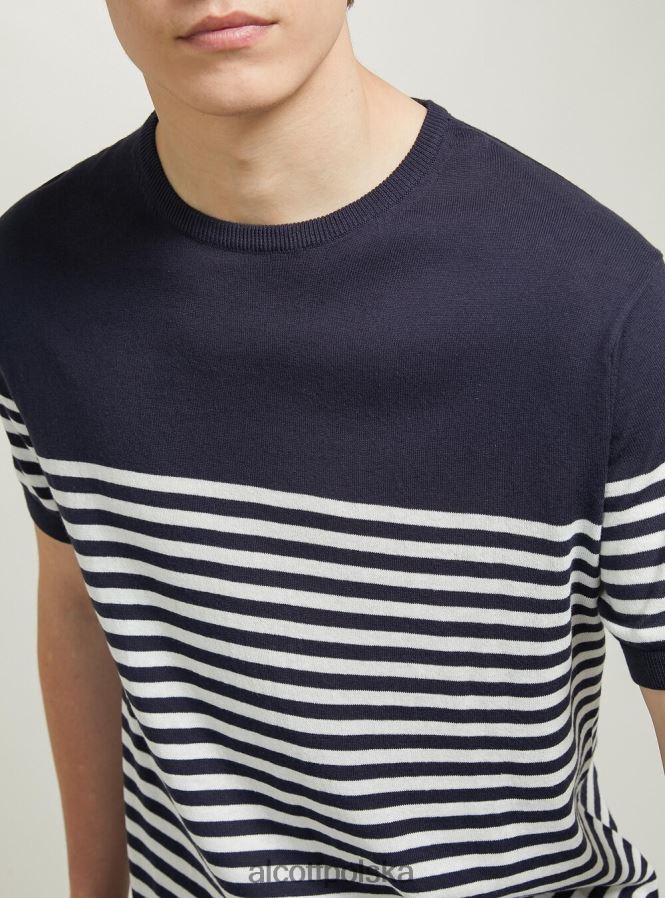 odzież Alcott bawełniany sweterek z krótkim rękawem bk1 czarny mężczyźni 2TXFF6633