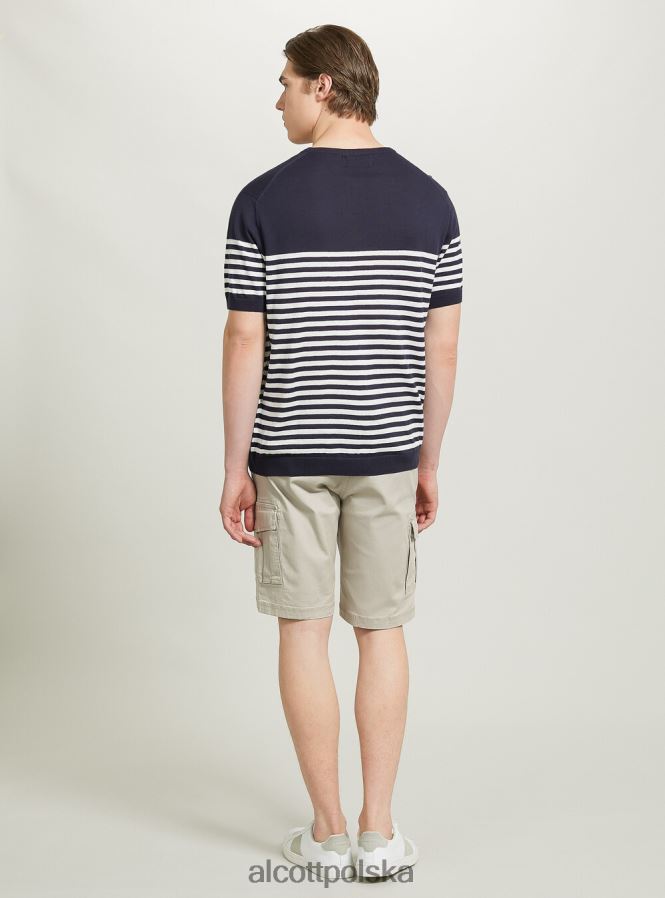 odzież Alcott bawełniany sweterek z krótkim rękawem bk1 czarny mężczyźni 2TXFF6633