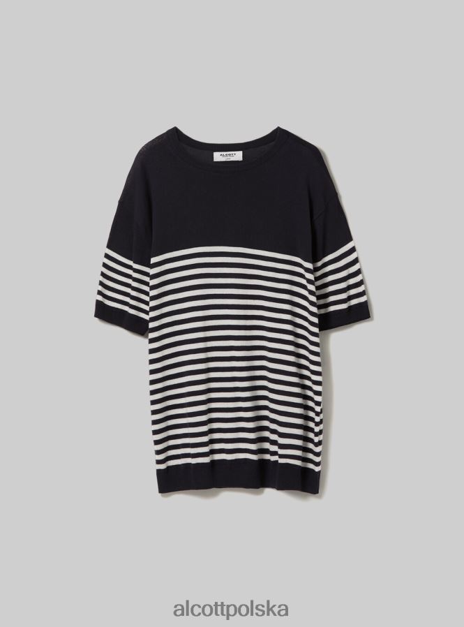 odzież Alcott bawełniany sweterek z krótkim rękawem bk1 czarny mężczyźni 2TXFF6633