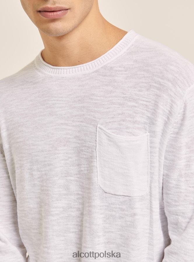 odzież Alcott sweter z wywijanym dekoltem i kieszenią na piersi bk2 piracki czarny mężczyźni 2TXFF61182