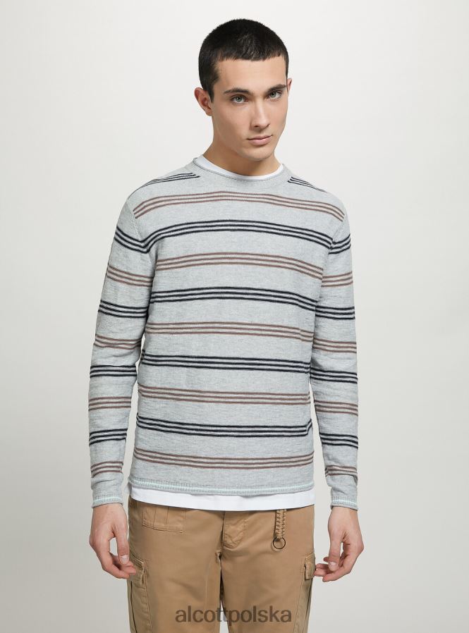 odzież Alcott sweter z wywijanym dekoltem i kieszenią na piersi bk2 piracki czarny mężczyźni 2TXFF61183