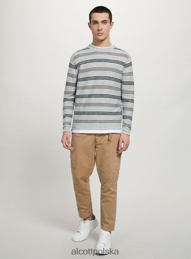 odzież Alcott sweter z wywijanym dekoltem i kieszenią na piersi bk2 piracki czarny mężczyźni 2TXFF61183