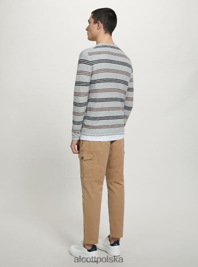 odzież Alcott sweter z wywijanym dekoltem i kieszenią na piersi bk2 piracki czarny mężczyźni 2TXFF61183