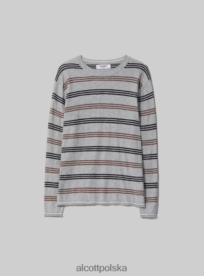 odzież Alcott sweter z wywijanym dekoltem i kieszenią na piersi bk2 piracki czarny mężczyźni 2TXFF61183