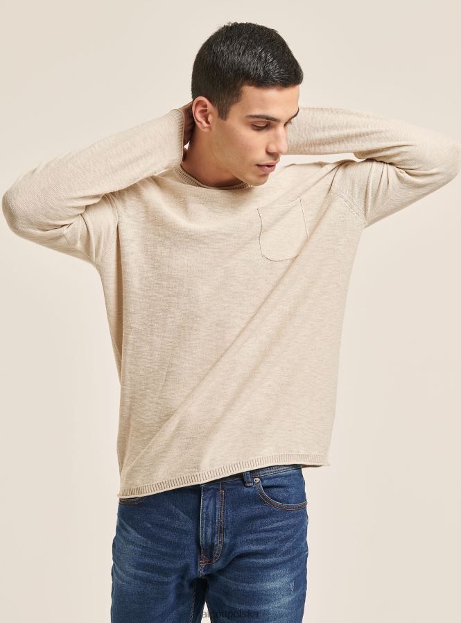 odzież Alcott sweter z wywijanym dekoltem i kieszenią na piersi bk2 piracki czarny mężczyźni 2TXFF6837