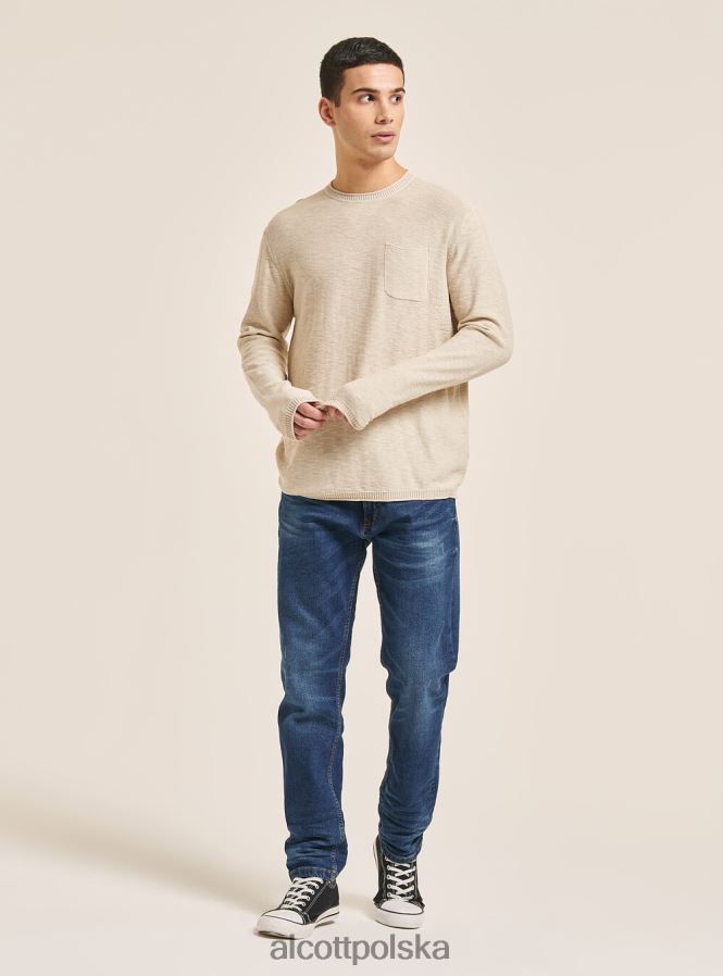 odzież Alcott sweter z wywijanym dekoltem i kieszenią na piersi bk2 piracki czarny mężczyźni 2TXFF6837