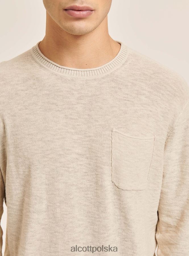 odzież Alcott sweter z wywijanym dekoltem i kieszenią na piersi bk2 piracki czarny mężczyźni 2TXFF6837