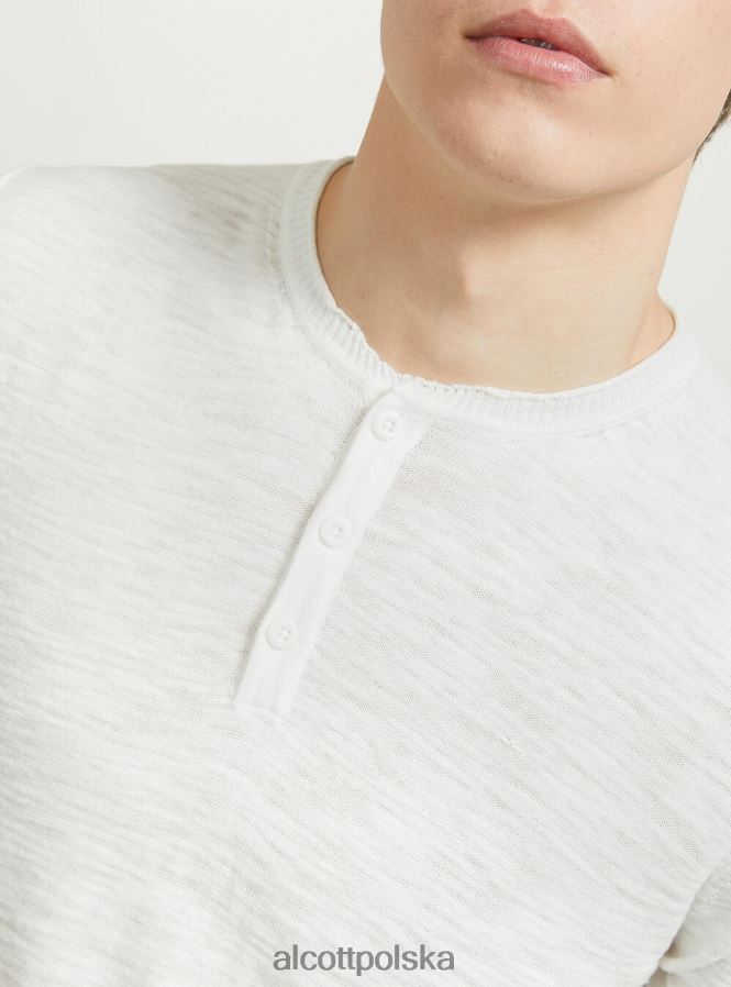 odzież Alcott sweterek Serafino z krótkim rękawem bl2 niebieski średni mężczyźni 2TXFF61102