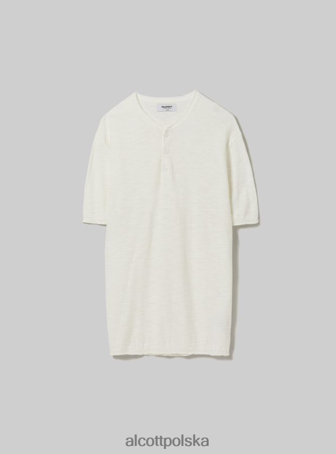 odzież Alcott sweterek Serafino z krótkim rękawem bl2 niebieski średni mężczyźni 2TXFF61102