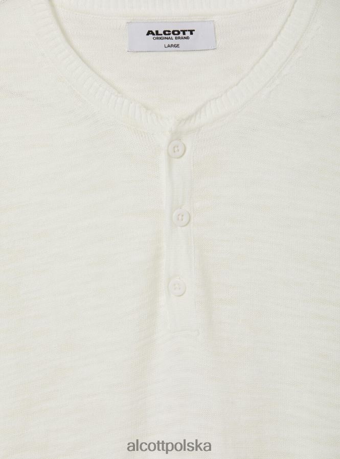 odzież Alcott sweterek Serafino z krótkim rękawem bl2 niebieski średni mężczyźni 2TXFF61102